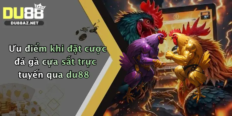 Ưu điểm khi đặt cược đá gà cựa sắt trực tuyến qua du88